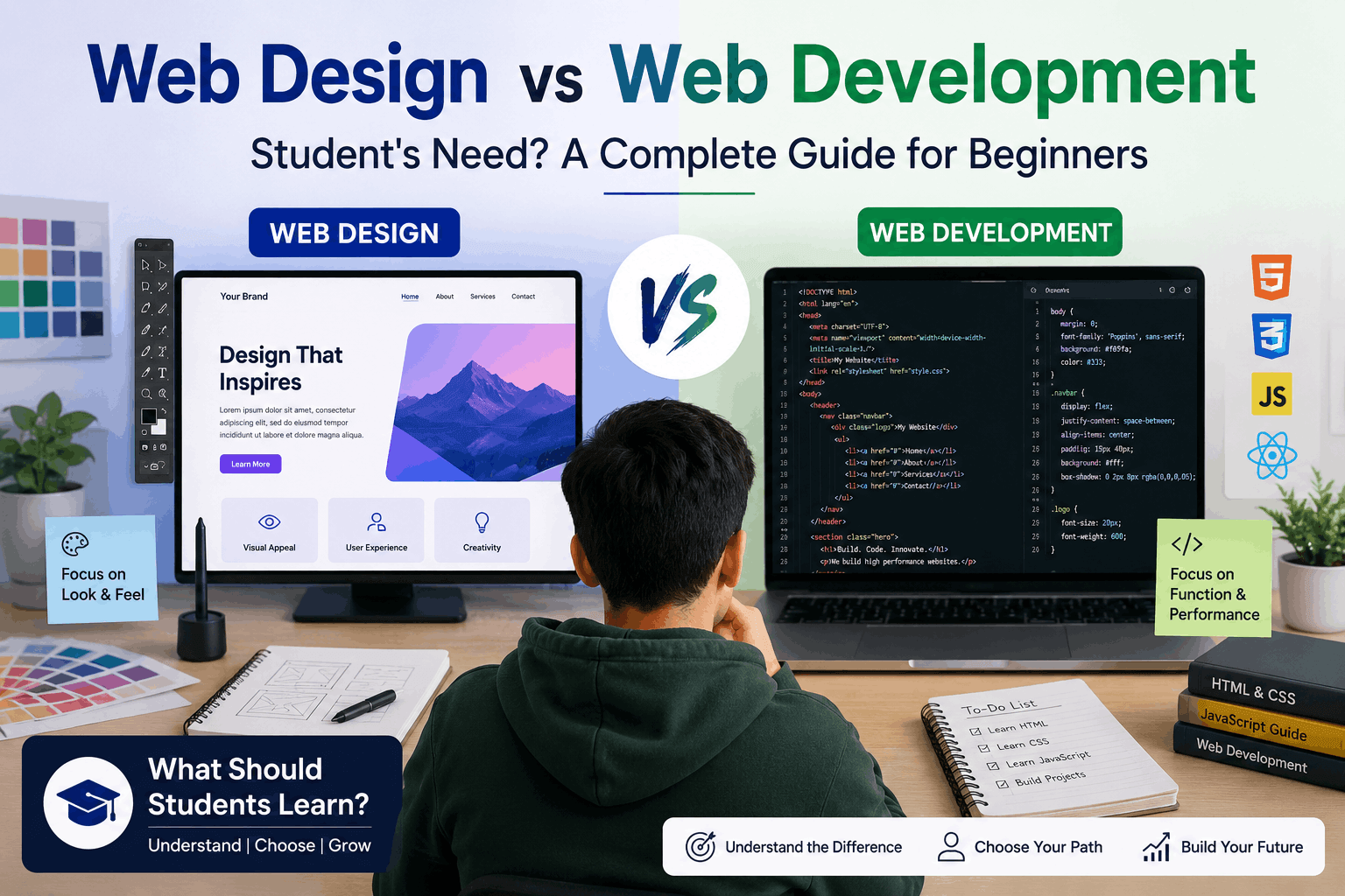 Web Design vs Web Development – Student's Need? A Complete Guide for Beginners