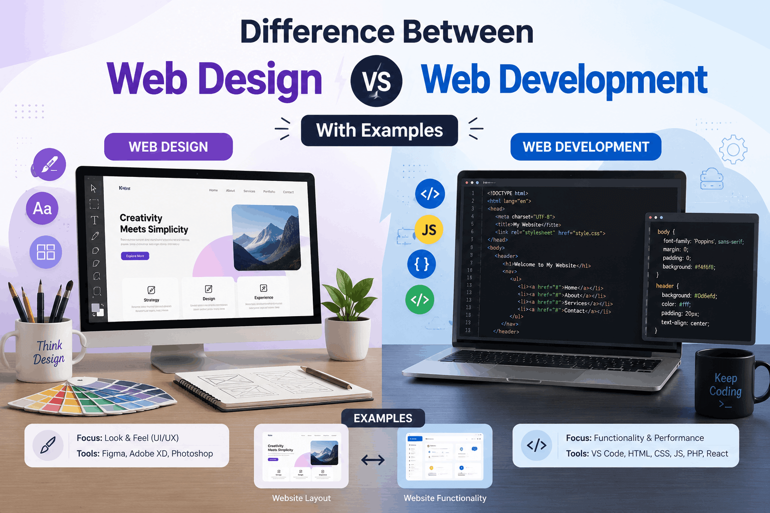 Difference Between Web Design and Web Development (With Examples)